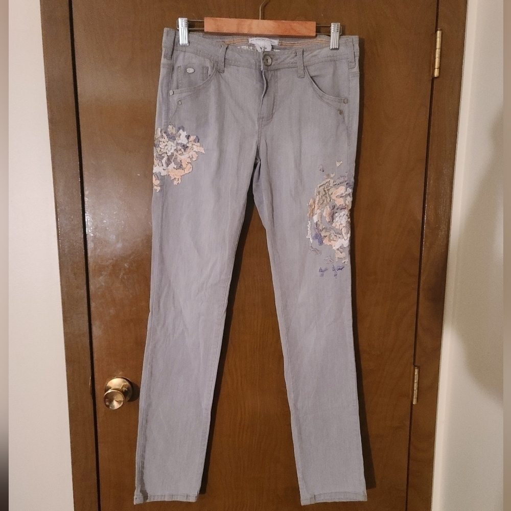 Nile Atelier Resonance Ethical Sustainable Straight Leg Embroidery Pants size 8